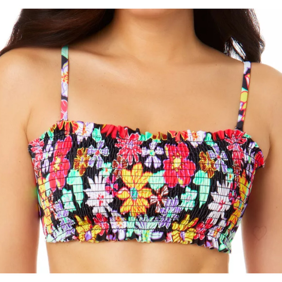 SALT COVE JUNIORS SZ LARGE BIKINI TOP PENNY LANE SMOCKED CONVERTIBLE MULTI NEW! - Picture 1 of 13
